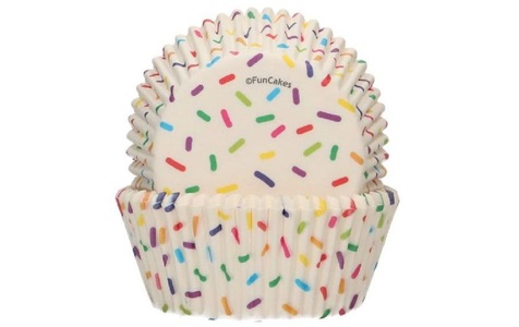 Funcakes, Funcakes Muffin Backform Sprinkles 48 Stück, Funcakes Muffin Backform Sprinkles 48 Stück