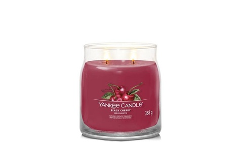 Yankee Candle Signature, Yankee Candle Signature Duftkerze Black Cherry Signature Medium Jar, Yankee Candle Signature - Duftkerze im Glas, 368 g, Cherry Bomb