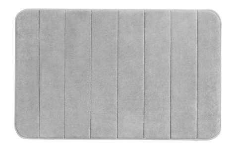 Wenko - Badteppich Memory Foam Stripes Light Grey 50 x 80 cm - Hellgrau
