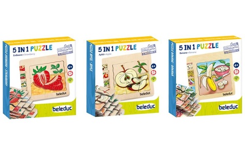 beleduc, Beleduc Lagen-Puzzle Apfel / Erdbeere / Banane 3er-Pack, beleduc Puzzle, (90 tlg.)