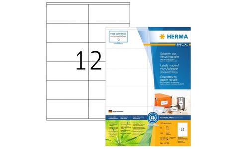 HERMA, HERMA Universal-Etiketten 105 x 48 mm, 80 Blatt, HERMA Universal-Etiketten 105 x 48 mm, 80 Blatt