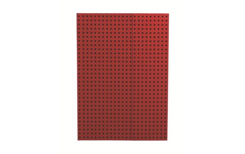 PaperOh, PaperOh Notizbuch Quadro A4, Blanko, Rot mit schwarzen Quadraten, 