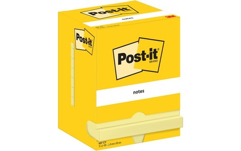 POST-IT, Post-it Sticky Haftnotizen 657-CY 76 x 102 mm 100 Blatt pro Block Gelb 12 Stück, Post-it Notizzettel 102 x 76 mm, Gelb, 12 Blöcke