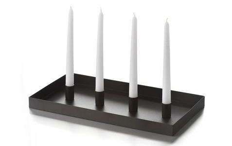 Balthasar, balthasar Kerzenständer Tablett Schwarz, 42 cm, 