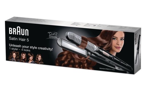Braun, BRAUN ST 550 ESW Satin Hair 5 - Glätteisen (Schwarz), 