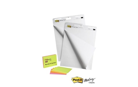 POST-IT, Post-it® Haftnotizen Super Sticky Meeting Charts 559, 635 x 762 mm, 60 Blatt, weiß, blanko + GRATIS Post-it® Haftnotizen, Post-it® Haftnotizen Super Sticky Meeting Charts 559, 635 x 762 mm, 60 Blatt, weiß, blanko + GRATIS Post-it® Haftnotizen