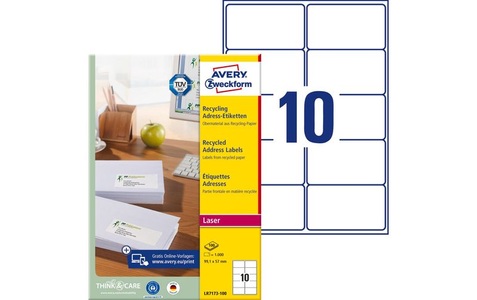 Avery Zweckform, Avery Zweckform Adressetiketten 99.1 x 57 mm, 100 Blatt, Avery Zweckform Adressetiketten 99.1 x 57 mm, 100 Blatt