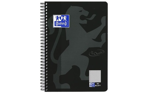 Oxford, Oxford Notizheft Touch Collegeblock L28, B5, Kariert, Schwarz, OXFORD Collegeblock Touch, B5 5 mm kariert schwarz