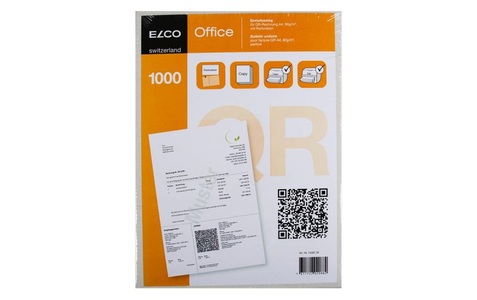 ELCO Classic, Einzahlungsscheine ELCO Classic QR, A4, 90 g/m², weiss, FSC®-zertifiziert, gültig ab 01.07.2020, 1000 Blatt, ELCO Rechnungsformular für QR-Rechnungen, 1000 Stück