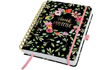 Sigel, Tagesplaner Jolie undatiert - Flower Love - ca. A5 - schwarz, pink - Hardcover - 2 Seiten = links Notizen / rechts Planungsseite - FSC-zertifiziert Tagesplaner Jolie undatiert - Flower Love - ca. A5 - schwarz, pink - Hardcover - 2 Seiten = links Noti, Jolie Tagesplaner Flower Love A5, undatiert, Grün/Rosa/Schwarz
