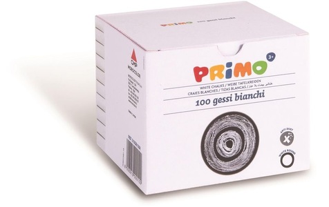 Primo, Primo Wandtafelkreide 100 Stück, Weiss, PRIMO Kreiden staubfrei, weiss