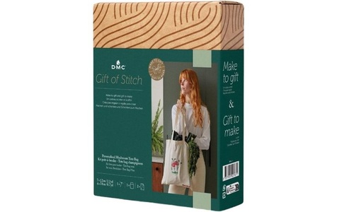 DMC, DMC Gift of Stitch Stickset Einkaufstasche mit Pilzmotiv, DMC Stickset Gift of Stich Einkaufstasche Pilz, 35 × 42 cm