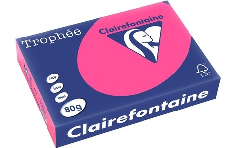 Clairefontaine, Clairefontaine Kopierpapier Trophée A4, 80 g/m², Neonrosa, 500 Blatt, Clairefontaine Kopierpapier Trophée A4, 80 g/m², Neonrosa, 500 Blatt