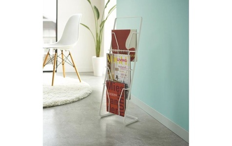 Yamazaki, Yamazaki - Zeitungsständer Smart - weiss - 70 cm, Yamazaki - Zeitschriftenständer TOWER, One Size, Weiss