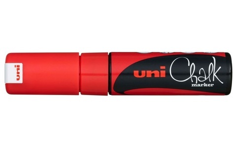 uni-ball, UNI-BALL Chalk Marker 8mm PWE-8K RED rot