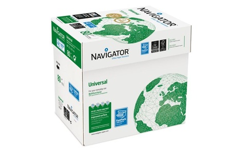 Navigator, Kopierpapier Navigator Universal, DIN A4, 80 g/m², hochweiss, 1 Karton = 5 x 500 Blatt, Fischer Papier Kopierpapier Druckerpapier Navigator A4 80 g/m² , 2500 Stück