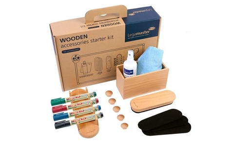 Legamaster, Legamaster Starterkit Whiteboard Zubehörset Wooden 17-teilig, aus Holz, Whiteboard Zubehör Set Legamaster WOODEN, 17-teilig, für magnethaftende & beschriftbare Whiteboards, FSC®-zertifiziertes Buchen-Naturholz