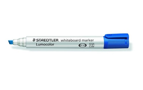 Staedtler, Staedtler Whiteboard Marker, Staedtler Whiteboard-Marker Lumocolor 351 Blau, Keilspitze