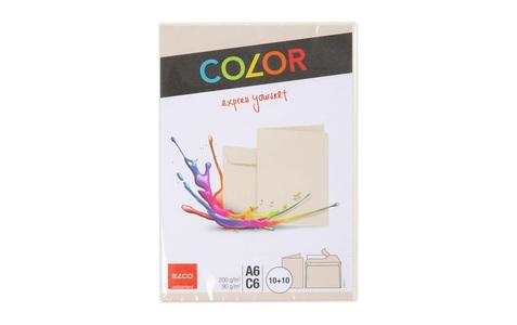 Elco, ELCO Doppelkarte mit Couvert Color A6/C6, Couvert/Karten C6/A6 Color cha