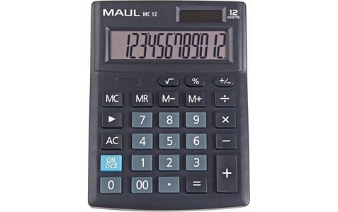 Maul, Maul MC 12 Tischrechner Schwarz Display (Stellen): 12 batteriebetrieben, solarbetrieben, Maul Taschenrechner MC12 Schwarz