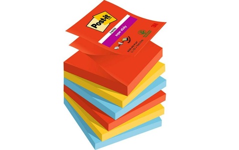 POST-IT, Post-it Haftnotizen Playful 76 x 76 mm Sortiert 90 Blatt 6 Stück, Post-it Notizzettel Z-Notes Super Sticky 7.6 x 7.6 cm, 6 Blöcke