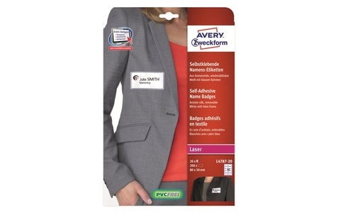 Avery Zweckform, AVERY ZWECKFORM Namenetiketten L4787-20 80x50mm 200 Stück, Avery Zweckform Namensetiketten 80 x 50 mm, 20 Blatt