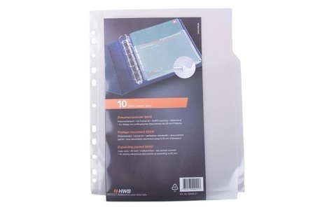 Manor, Zeigebuchtaschen Zeigebuchtaschen, HWB Zeigetasche Maxi PP 180 A4, teildeckend, 10 Stück