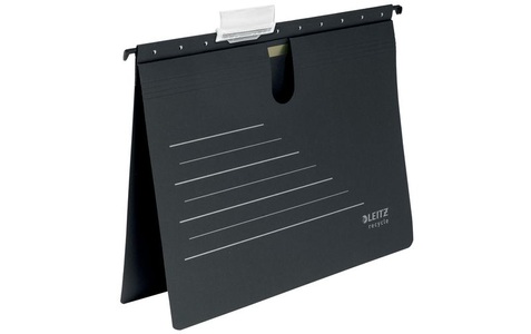 Leitz, LEITZ Hängehefter Recycle A4 1920-00-95 schwarz, Karton, Leitz ALPHA Recycle Hängehefter 1920 A4 CO2 Neutral Kaufmännische Heftung V-Base 15 mm 275 g/m² Schwarz 100% Recycelter Karton 10 Stück