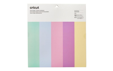 Cricut, Cricut Smart Paper? Farbkarton Schnittbreite 30.5 cm Pastell, Cricut Stickerpapier Smart 30.5 x 30.5 cm, 10 Blatt, Pastellfarben