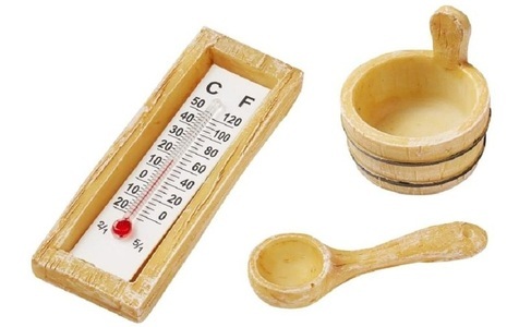 HobbyFun, HobbyFun Mini-Utensilien Sauna Zubehör 3-teilig, HobbyFun Mini-Utensilien Sauna Zubehör 3-teilig