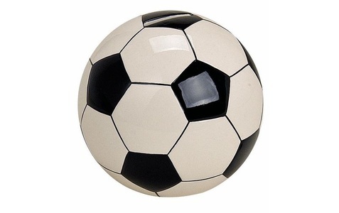 ROOST, ROOST Sparkasse Fussball gross 17399 schwarz/weiss ø13cm, G. Wurm Spardose Fussball 13 cm