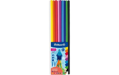 Pelikan, Pelikan Krepppapier Set 10 Farben, sortiert, PELIKAN Bastelkrepp 101622 Set 50x200 cm