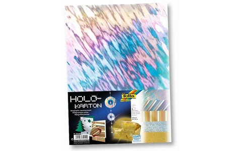 folia, Folia Bastelpapier Holographischer Karton, Folia Bastelpapier Holographischer Karton sortiert Mehrfarbig