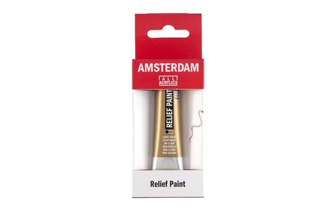 Amsterdam, Amsterdam Acrylfarbe Reliefpaint 802, 20 ml, Gold/Weiss, Amsterdam Acrylfarbe Reliefpaint 802, 20 ml, Gold/Weiss