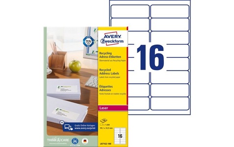 Avery Zweckform, Avery Zweckform Adressetiketten 99.1 x 33.9 mm, 100 Blatt, Avery Zweckform Adressetiketten 99.1 x 33.9 mm, 100 Blatt