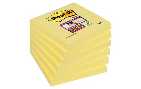 POST-IT, Post-it Super Sticky 76x76 mm gelb, 6 Stück, Post-it Super Sticky 76x76 mm gelb, 6 Stück