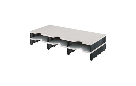 styro, STYRO Styrodoc trio Aufbaueinheit 268-13021.98 schwarz/grau 6 Fäc, Styro Erweiterungsset Styrodoc Trio C4, Hellgrau/Schwarz, 6 Fächer