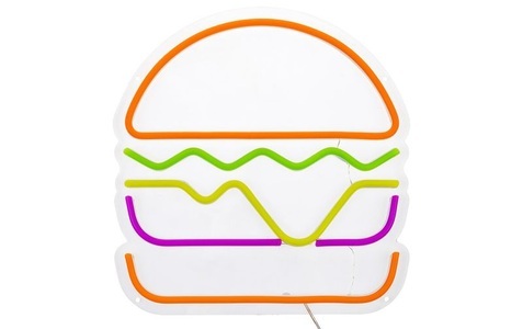 VEGAS LIGHTS, Vegas Lights LED Dekolicht Neonschild Hamburger 30 x 29 cm, Vegas Lights LED Dekolicht Neonschild Hamburger 30 x 29 cm