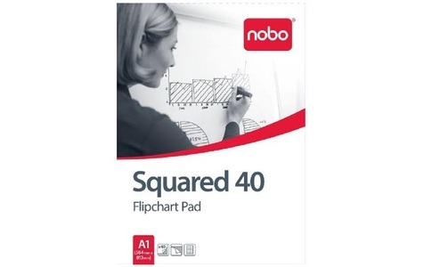 Nobo, Nobo Wandmontierbares Kariertes Flipchart-Papier Perforiert A1 60gsm 40 Blatt, Nobo Flipchart Block 40 Blatt, kariert, 58 x 81 cm Weiss 1 Stück