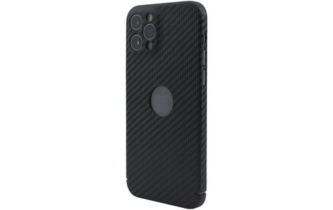nevox, nevox Handyhülle »Carbon Series Cover Logo Window«, iPhone 14 Pro, Nevox Back Cover Carbon Series Logo iPhone 14 Pro Schwarz