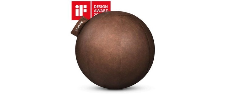 Stryve, Stryve Ball Lederstoff, Balance Ball, Gymnastikball zum aktiven Sitzen, 65 cm, braun, Active 65 cm Gymnastikball