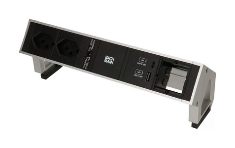 Bachmann Tischsteckdosenleiste DESK 2, 2x T13, 1x USB A/C, 1x Leer