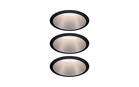 Paulmann, Paulmann 93408 Einbauleuchte 3er Set EEK: A+ (A++ - E) 6.50 W Warm-Weiß Schwarz, Silber