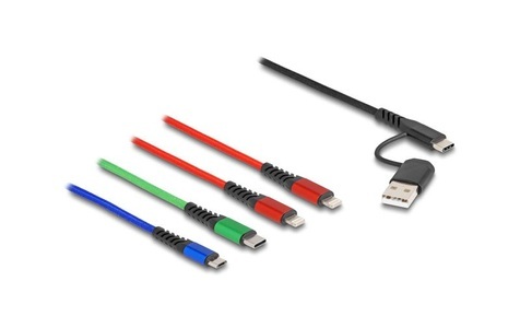 Delock, Delock USB-Ladekabel USB A/USB C - 2x Lightning/Micro-USB B/USB C, Delock USB-Ladekabel USB A/USB C - 2x Lightning/Micro-USB B/USB C