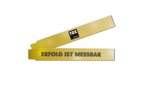 TOX, Meterstab 2 m ERFOLG IST MESSBAR, Tox-Dübel Doppelmeter «Erfolg ist Messbar», 2 m