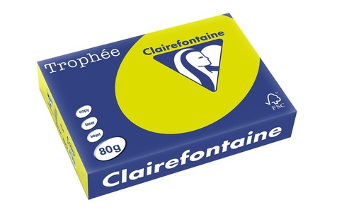 Clairefontaine, Clairefontaine Kopierpapier Trophée A3, 80 g/m², Neongrün, 500 Blatt, Clairefontaine Trophée A4, Neongrün, 80 g/m²,500 Blatt