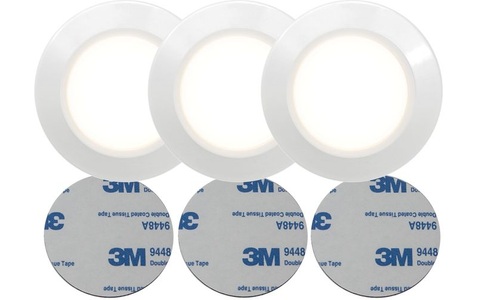 Star Trading, STAR TRADING Funktionslicht LED 12.357-29 weiss, selbstklebend 3 Stück, Star Trading Unterbauleuchte LED Nachtlicht, Ø 6.9 cm, Weiss