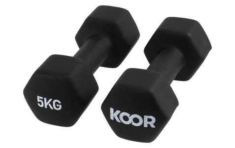 Koor, KOOR Kurzhantel-Set 5 kg, Schwarz, KOOR Kurzhantel-Set 5 kg, Schwarz