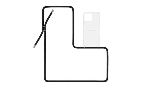 Urbany's, Urbany's - (130cm) iPhone 14 Pro Night Owl Necklace Hybrid Hülle Air Cushion Fallschutz + Handykette (PN-TS-I14P-NOS) - Transparent / Schwarz, Urbany's Necklace Case iPhone 14 Pro Night Owl