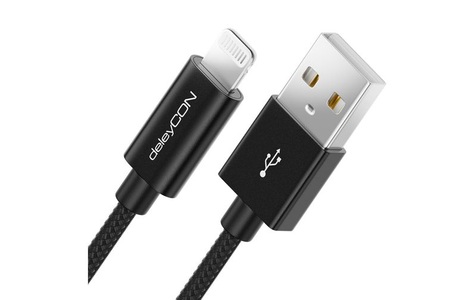 deleyCON USB 2.0-Kabel USB A - Lightning 1 m